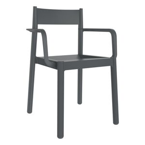 Sada 4 tmavě šedých zahradních židlí s područkami Resol Danna