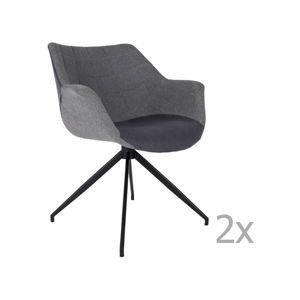 Sada 2 šedých židlí Zuiver Doulton