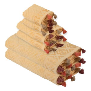Sada 6 žlutých bavlněných ručníků Bella Maison Mosaic Towel