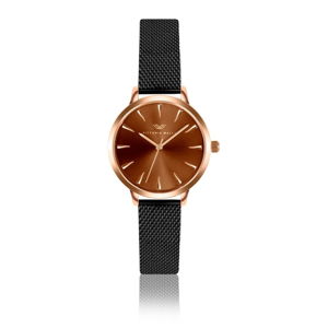 Dámské hodinky s páskem z nerezové oceli v černé barvě Victoria Walls Amber