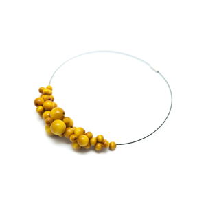 Dřevěný žlutý náhrdelník Ko-ra-le Foam
