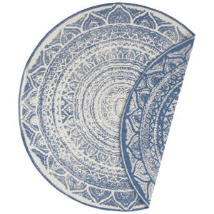 Modro-krémový venkovní koberec Bougari Siruma, ø 200 cm