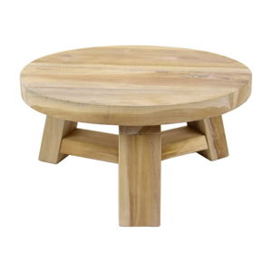 Nízká stolička z přírodního teakového dřeva, ø 30 cm