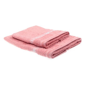 Sada 2 růžových ručníků Beverly Hills Polo Club Tommy Yazi