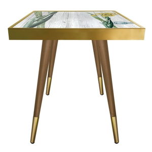 Příruční stolek Caresso Yellow Orchid Square, 45 x 45 cm