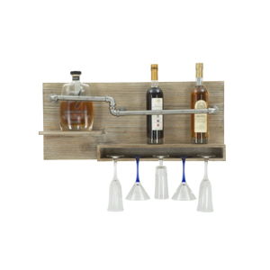 Nástěnný držák na lahve a sklenice Mauro Ferretti Pipe Bar, 30 x 70 cm