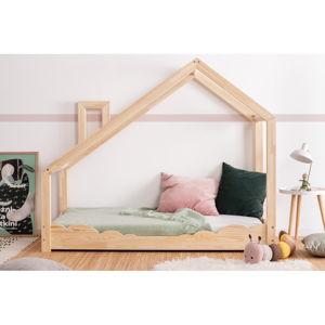 Domečková postel z borovicového dřeva Adeko Luna Drom, 70 x 150 cm
