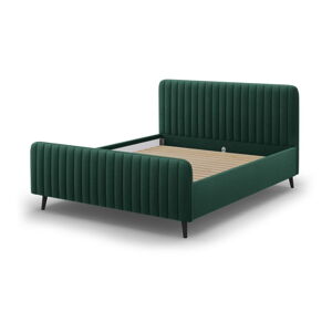 Zelená čalouněná dvoulůžková postel s roštem 160x200 cm Lily - Micadoni Home
