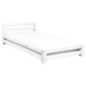 Bílá jednolůžková postel z smrkového dřeva Benlemi Single, 80 x 180 cm