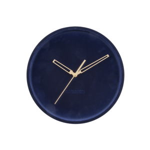 Tmavě modré sametové nástěnné hodiny Karlsson Lush, ø 30 cm