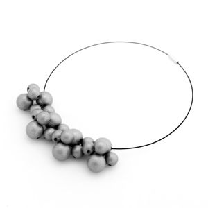 Stříbrný dřevěný náhrdelník Ko–ra–le Bubbles