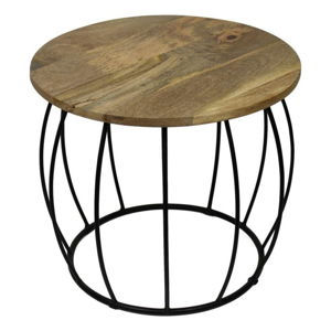 Odkládací stolek s deskou z mangového dřeva HSM collection Crown, ⌀ 40 cm