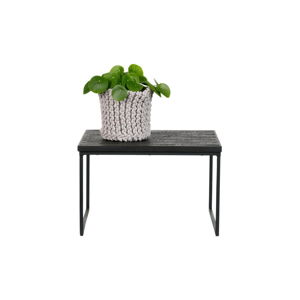 Černý odkládací stolek s deskou z recyklovaného týkového dřeva BePureHome Sharing