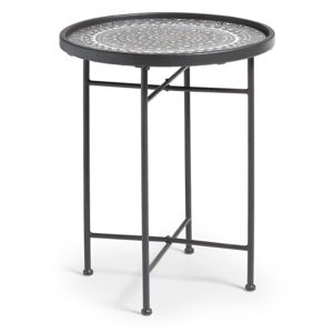 Černý kovový odkládací stolek La Forma Adri, ⌀ 45 cm