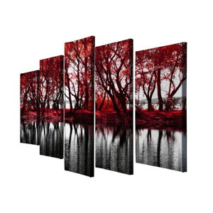 5dílný obraz na plátně Red Leaves