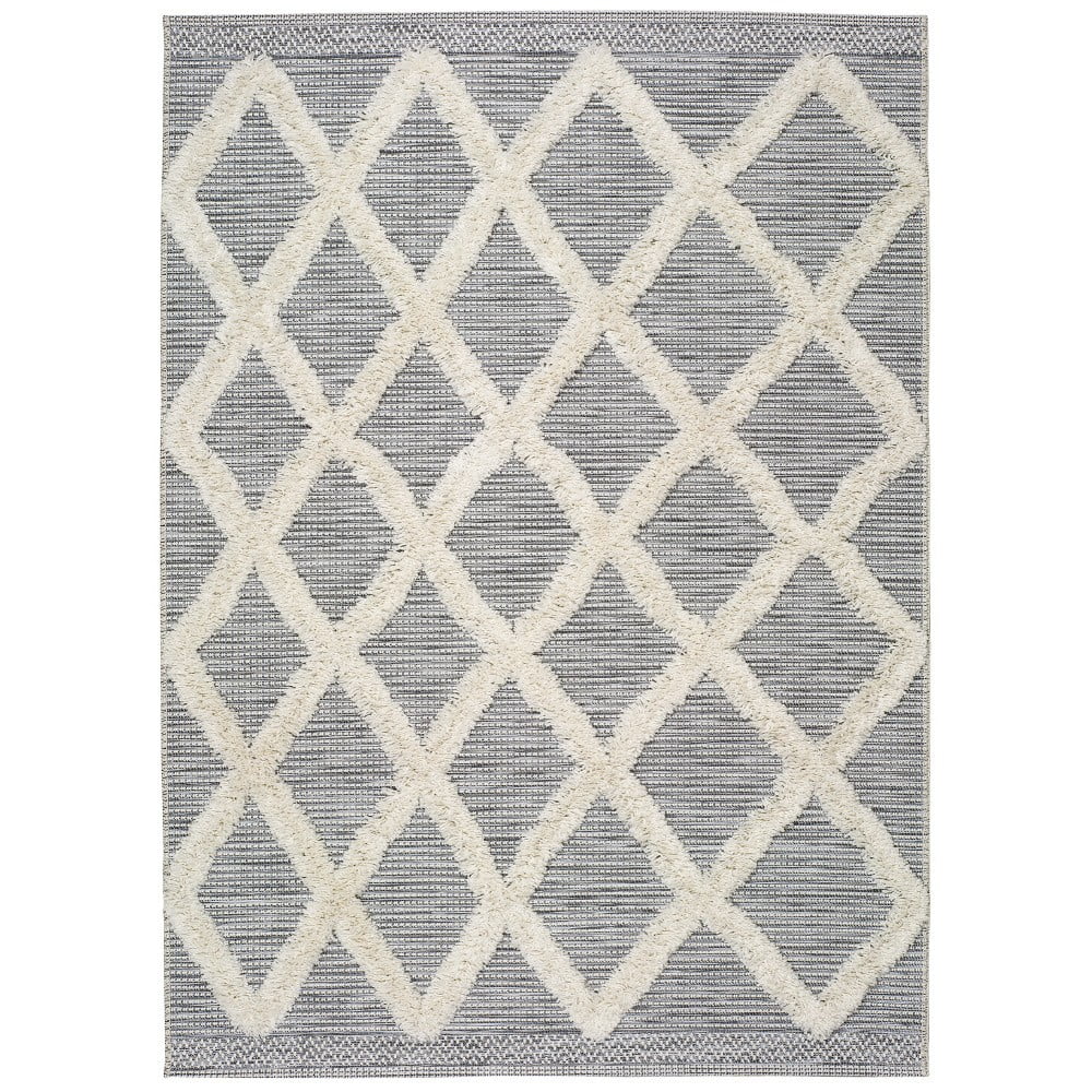 Bílo-šedý koberec Universal Cheroky Geo, 55 x 110 cm