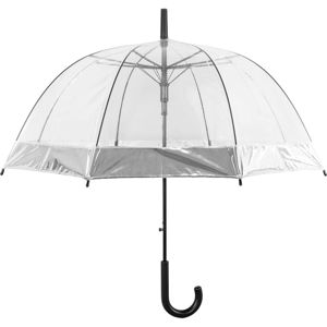 Transparentní holový deštník s automatickým otevíráním Ambiance Silver, ⌀ 85 cm