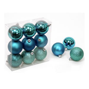 Sada 9 vánočních ozdob v modré barvě Unimasa Navidad
