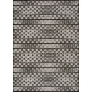 Tmavě šedý venkovní koberec Universal Tokio Stripe, 135 x 190 cm