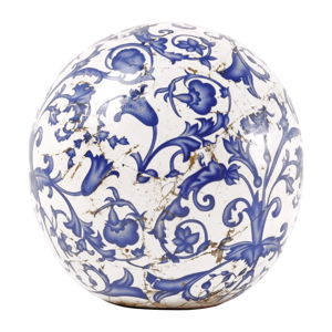 Modro-bílá keramická dekorace Esschert Design, ⌀ 12 cm