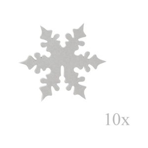 Sada 10 papírových ozdob na skleničky ve stříbrné barvě Neviti Snowflake