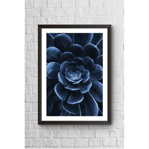 Nástěnný obraz v rámu Piacenza Art Blue Flower Black Frame, 23 x 33 cm