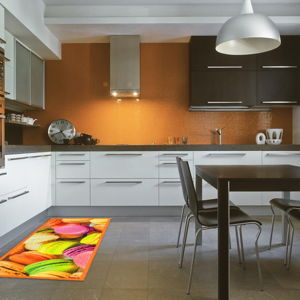 Vysoce odolný kuchyňský koberec Floorita Macarons, 60 x 115 cm
