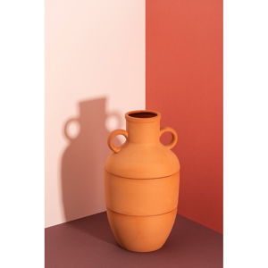 Hnědá keramická váza DOIY Terracotta, výška 27 cm