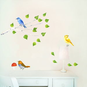 Znovu snímatelná samolepka Birds Branch, 47x26 cm