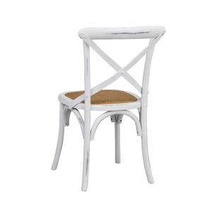 Bílá jídelní židle s ratanovým výletem Rowico Gaston