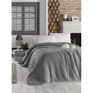 Šedý přehoz přes postel s příměsí bavlny Homemania Decor Silvi, 220 x 240 cm