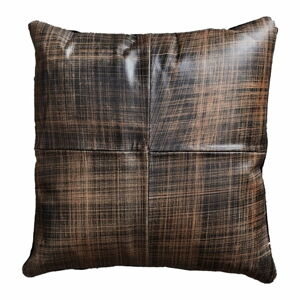 Hnědý kožený polštář Fuhrhome Cairo, 45 x 45 cm