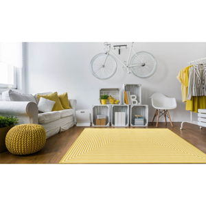 Žlutý venkovní koberec Floorita Braid, 200 x 285 cm