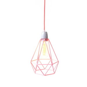 Světlo s růžovým stínítkem a růžovým kabelem Filament Style Diamond #1