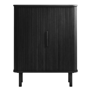 Černá skříňka v dekoru dubu s posuvnými dveřmi 113x90 cm Cavo – Unique Furniture