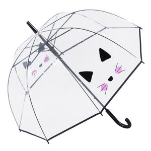 Transparentní holový deštník Birdcage Cute Cat, ⌀ 85 cm