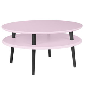 Světle růžový konferenční stolek s černými nohami Ragaba UFO, Ø 70 cm