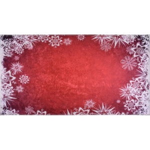 Červeno-bílý koberec Vitaus Snowflakes, 80 x 150 cm