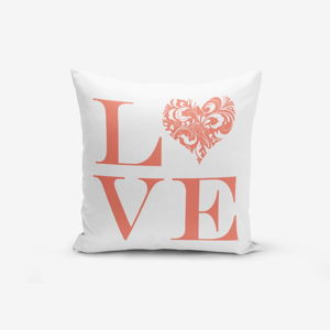 Povlak na polštář s příměsí bavlny Minimalist Cushion Covers Love Flower, 45 x 45 cm