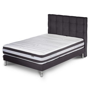 Tmavě šedá postel s matrací Stella Cadente Maison Mars Saches, 160 x 200  cm