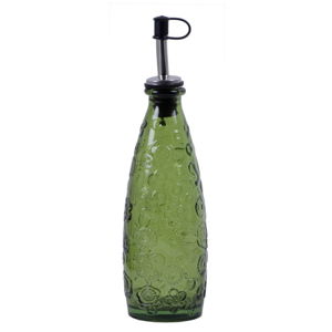 Zelená láhev z recyklovaného skla s nálevkou Ego Dekor Flora