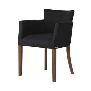 Černá židle s tmavě hnědými nohami z bukového dřeva Ted Lapidus Maison Santal
