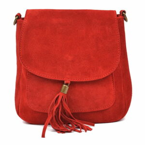 Červená kožená taška přes rameno Anna Luchini