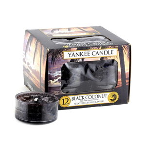 Sada 12 vonných svíček Yankee Candle Černý Kokos, doba hoření 4 hodiny