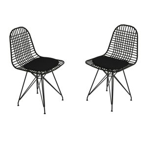 Černé kovové jídelní židle v sadě 2 ks Kafes – Kalune Design