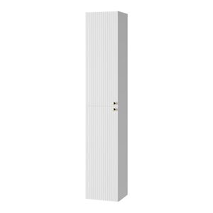 Bílá vysoká závěsná koupelnová skříňka 30x160 cm Asti – STOLKAR