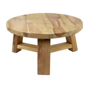 Nízká stolička z přírodního teakového dřeva, ø 40 cm
