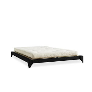 Dvoulůžková postel z borovicového dřeva s matrací a tatami Karup Design Elan Comfort Mat Black/Natural, 140 x 200 cm