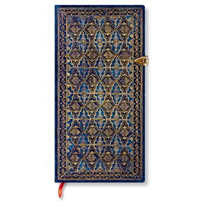 Linkovaný zápisník s tvrdou vazbou Paperblanks Blue Rhine, 9,5 x 18 cm