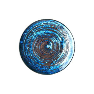 Modrý keramický talíř MIJ Copper Swirl, ø 29 cm